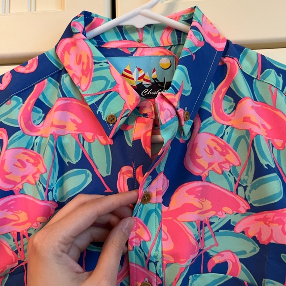 Chubbies - Men’s 1/2 Button Down Shirt - Pattern: the Mingo Ate Ya Baby - Small - Picture 4 of 12